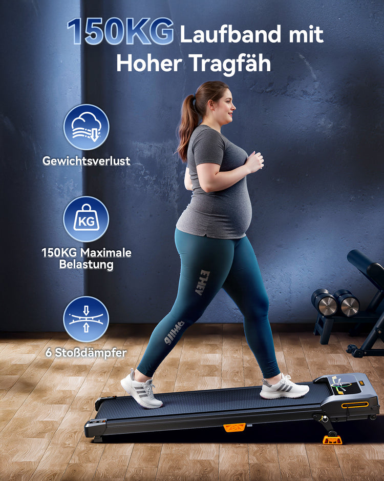 Anylife Portable Incline Walking Pad in a compact storage position.
