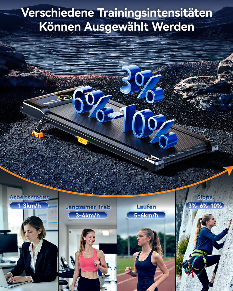 Close-up of the 10° incline feature on the Anylife Walking Pad.