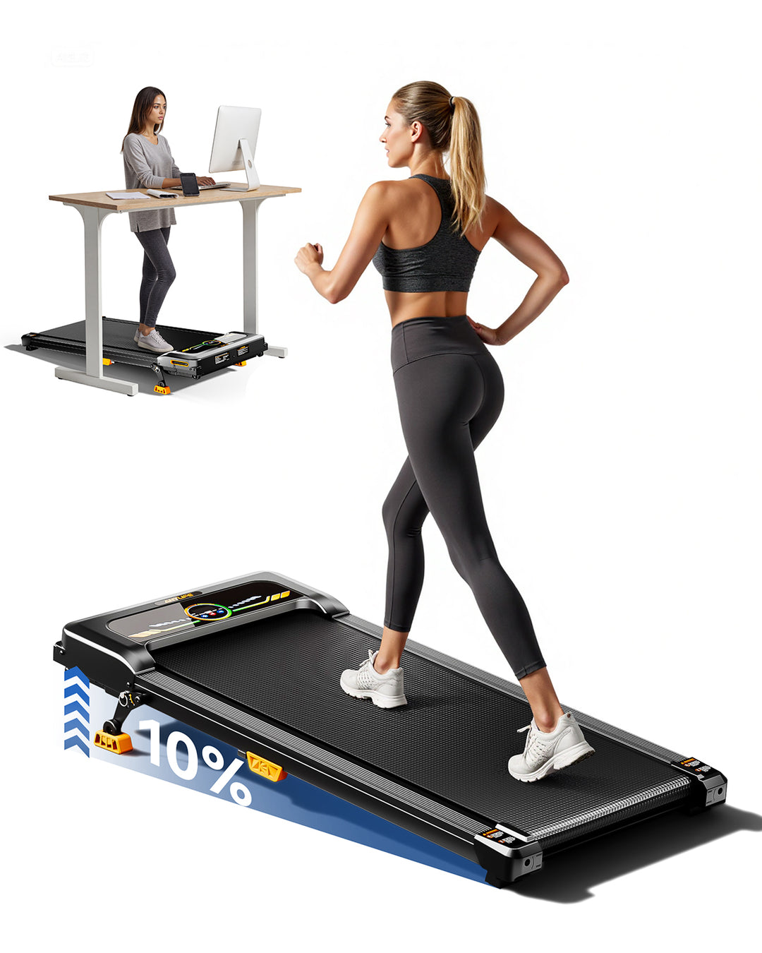 Anylife Portable Incline Walking Pad showcasing its sleek design and function.