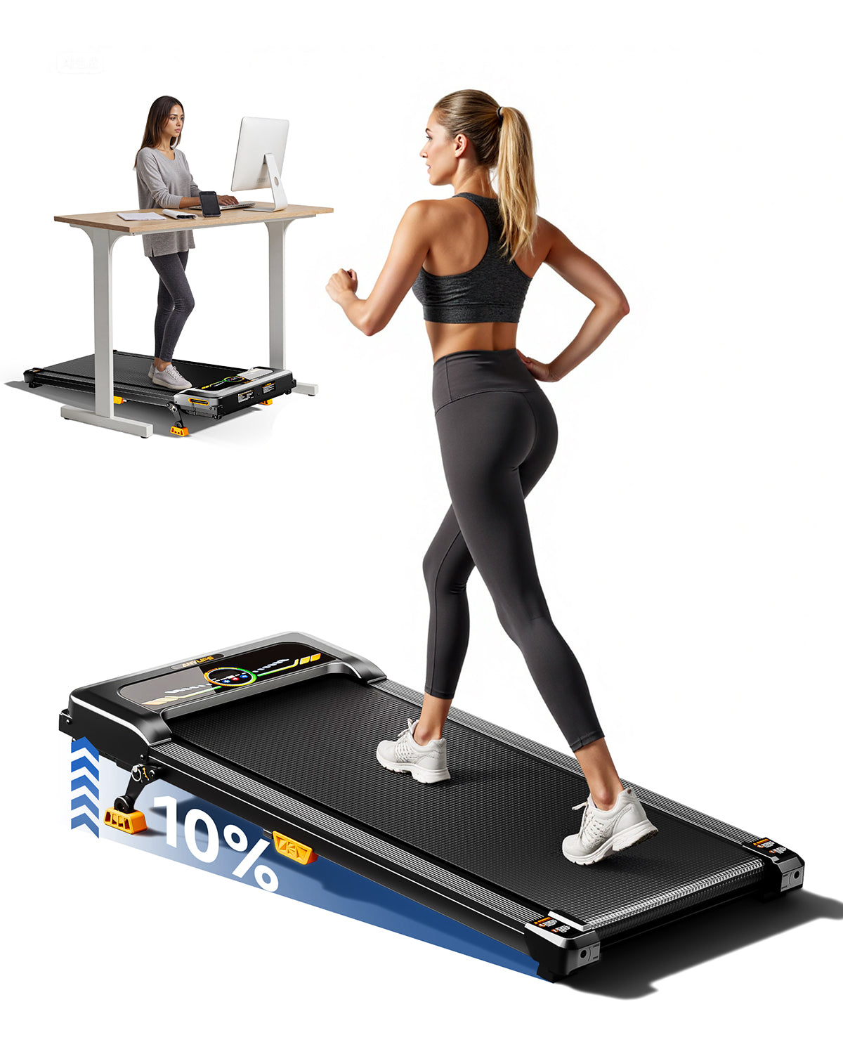 Anylife Portable Incline Walking Pad showcasing its sleek design and function.