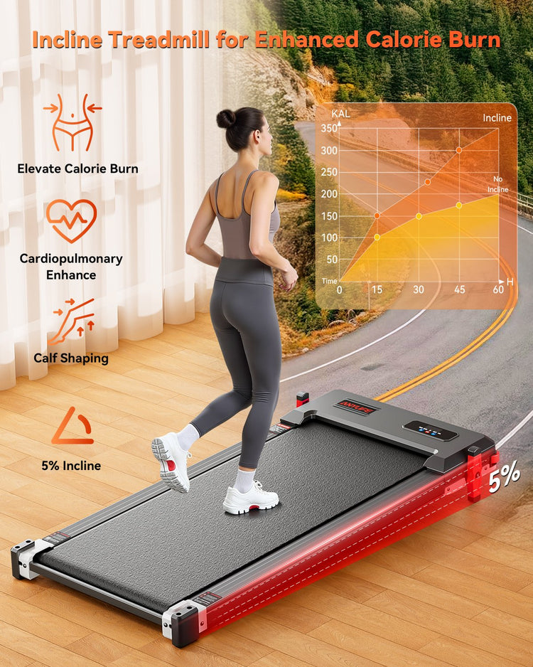 Anylife 2 in 1 Walking Pad Treadmill showcasing the built-in massage function for added comfort during workouts