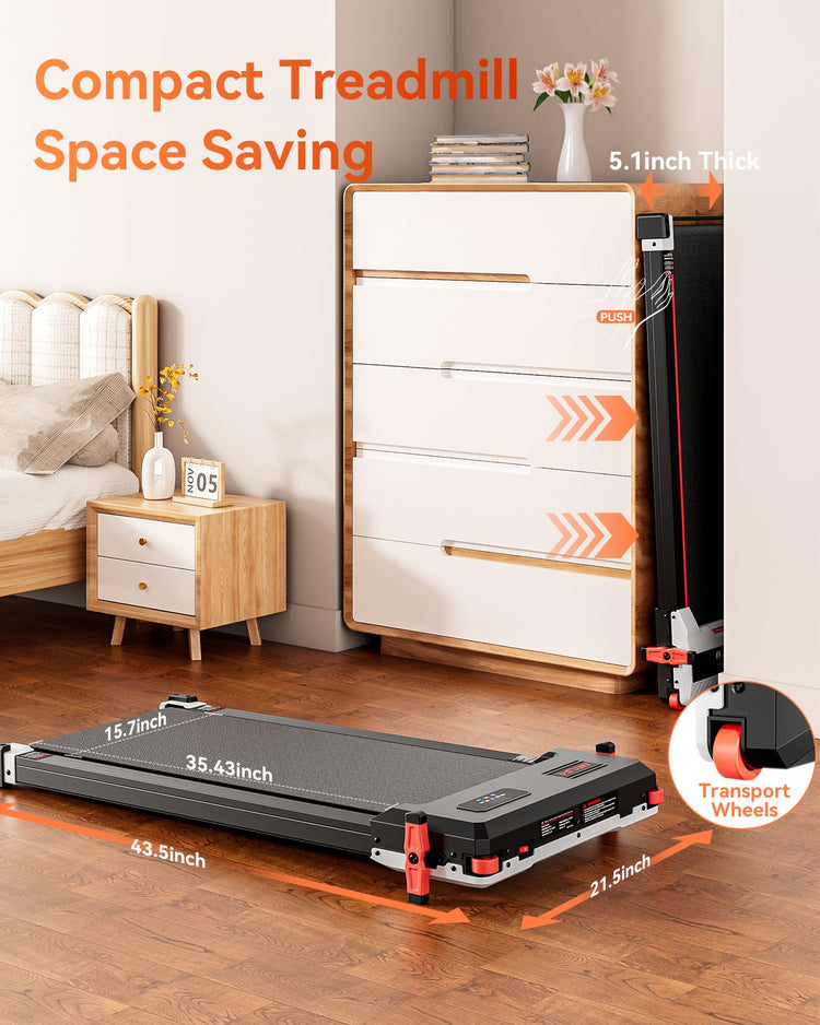 Anylife 2 in 1 Walking Pad Treadmill emphasizing safety features and stability for secure workouts