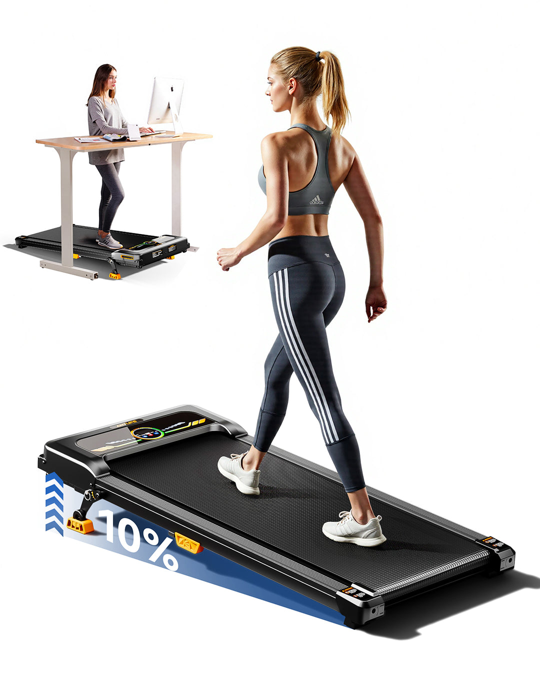 Anylife Portable Incline Walking Pad showcasing its sleek design and function.