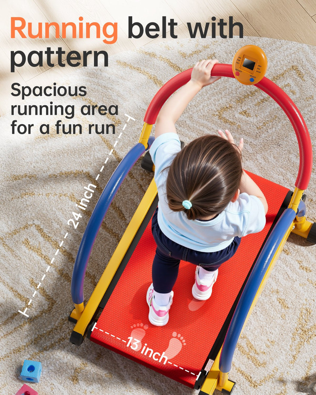 Anylife Toddler Treadmill showcasing its compact and lightweight design for easy storage and portability