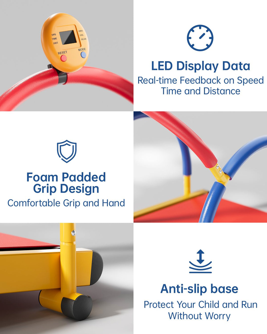 Anylife Toddler Treadmill showcasing bright colors and engaging design that appeals to toddlers