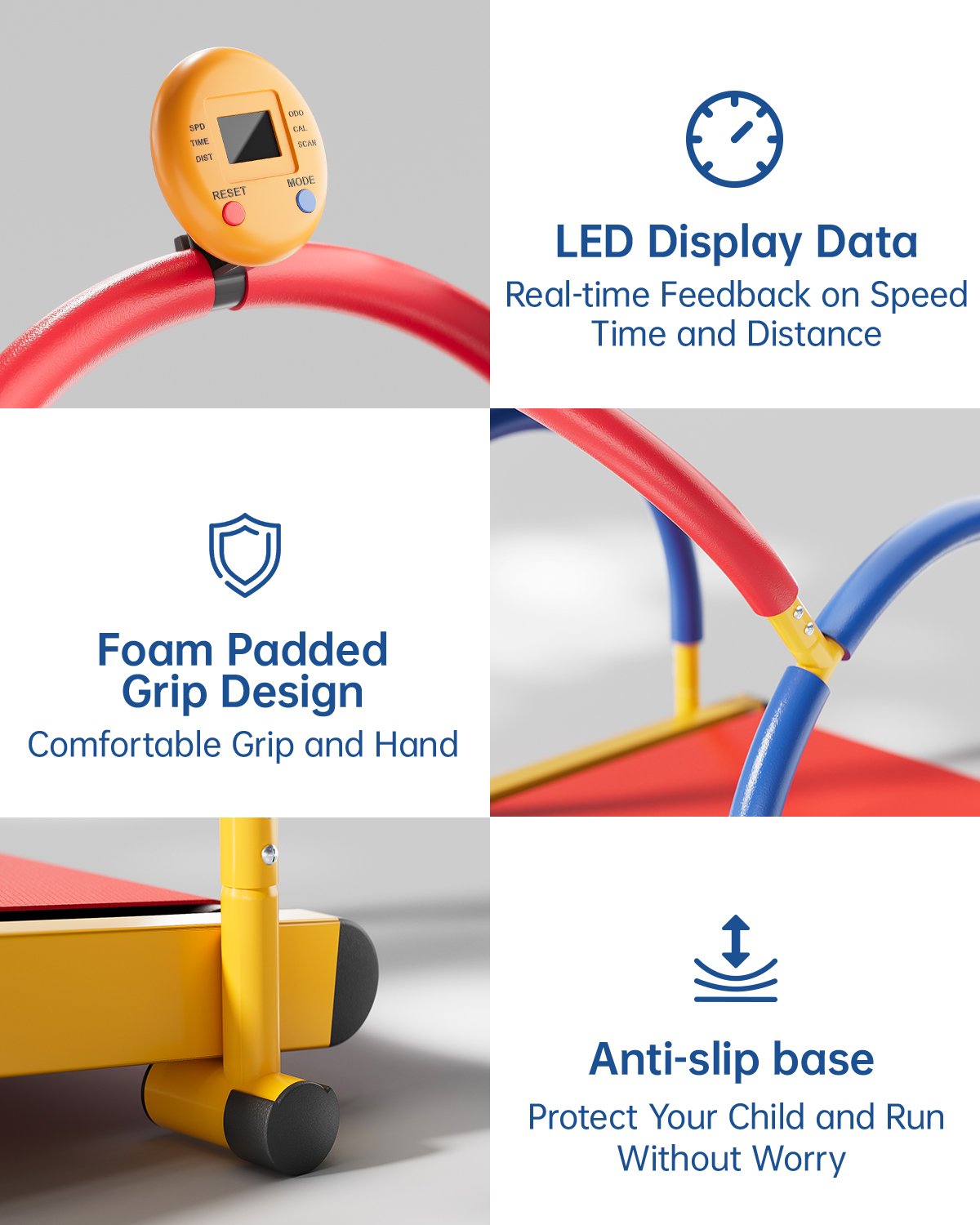 Anylife Toddler Treadmill showcasing bright colors and engaging design that appeals to toddlers