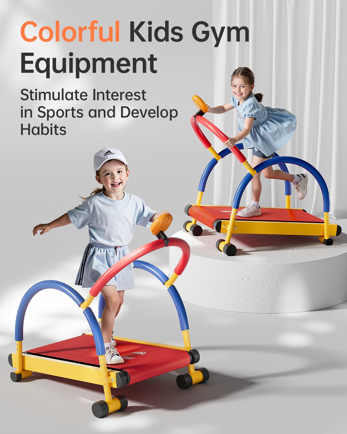 Anylife Toddler Treadmill featuring a family exercising together, promoting active play and healthy habits
