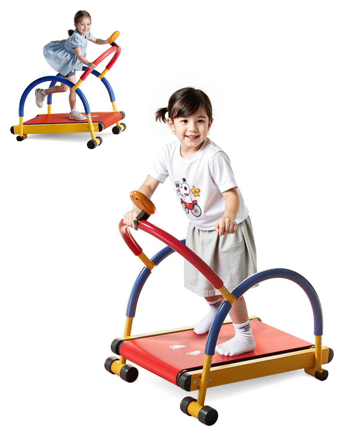 Anylife Toddler Treadmill - Safe Manual Operation for Active Kids, showcasing the colorful and engaging design