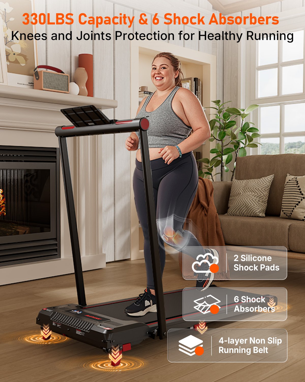 Anylife Walking Pad with Handle Bar featuring LED display and user-friendly controls